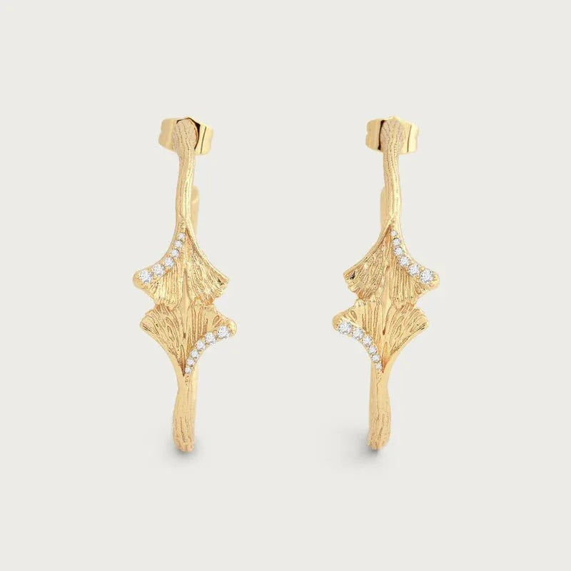 Ginkgo Hoop Earrings - Anabel Aram