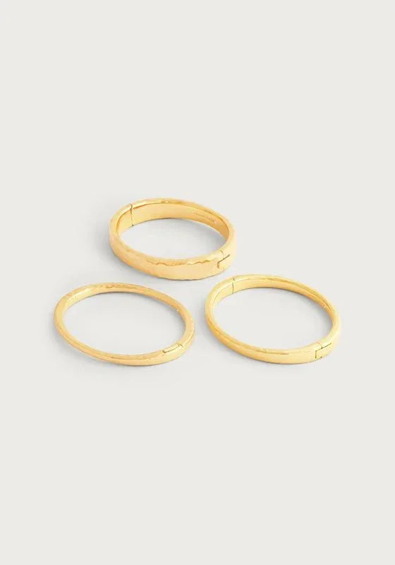 Farrier Medium Hinged Bangle, Gold - Anabel Aram
