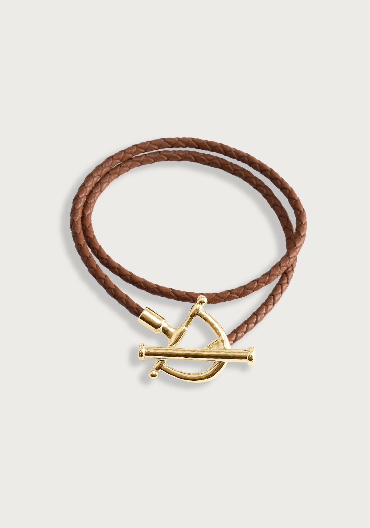 Cheval Leather Wrap Bracelet, Gold