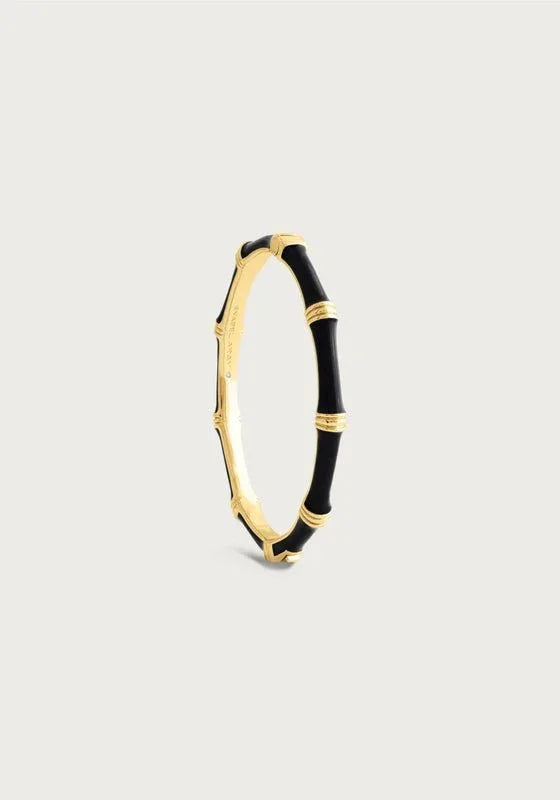 Bamboo Enameled Hinged Bangle - Anabel Aram