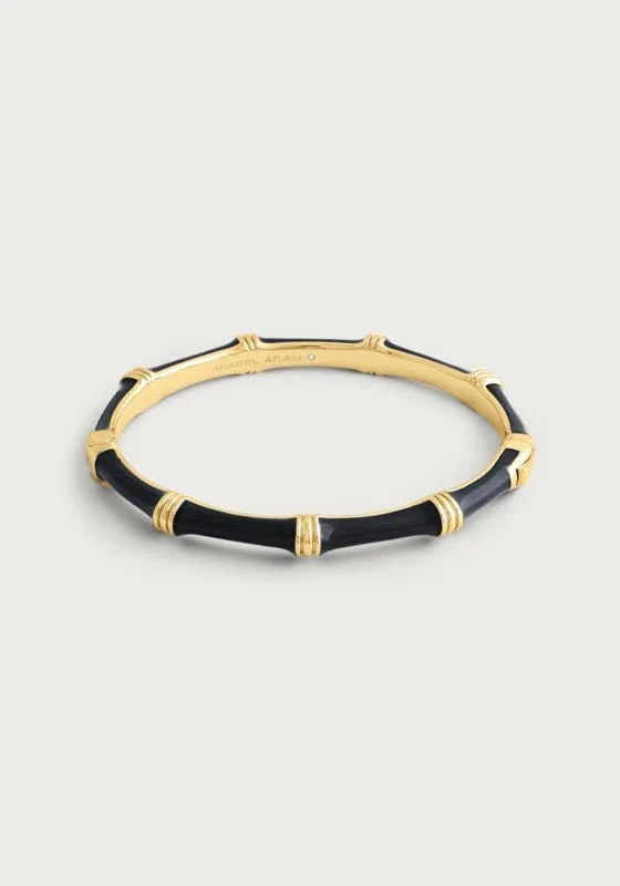 Bamboo Enameled Hinged Bangle - Anabel Aram