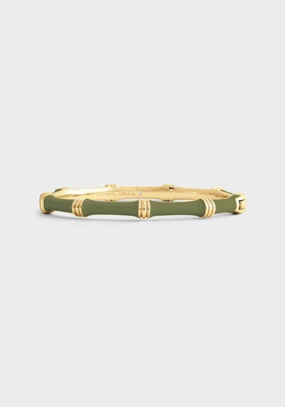 Bamboo Enameled Hinged Bangle - Anabel Aram