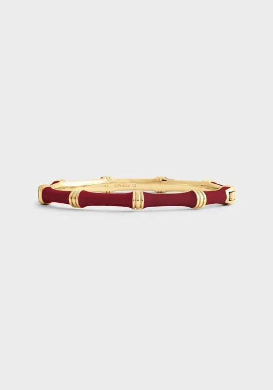 Bamboo Enameled Hinged Bangle - Anabel Aram