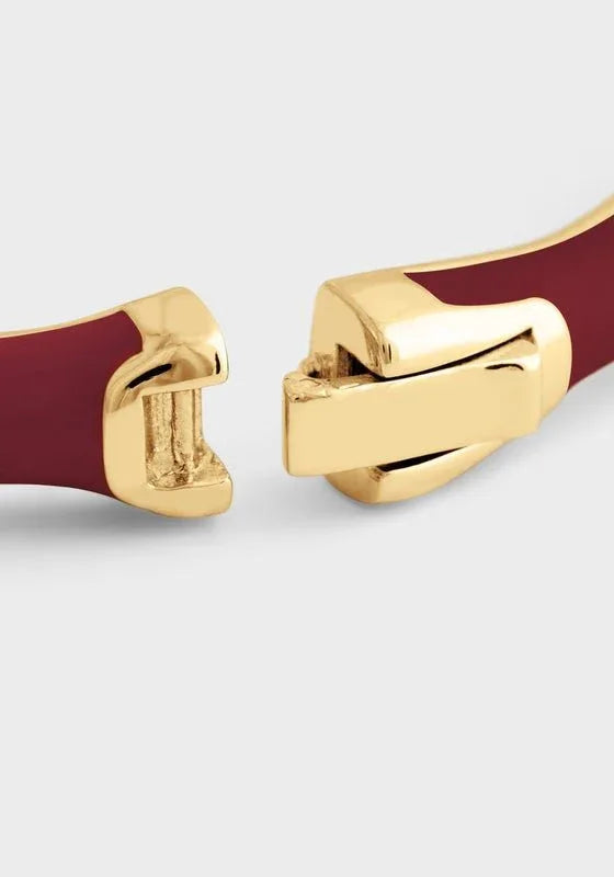 Bamboo Enameled Hinged Bangle - Anabel Aram
