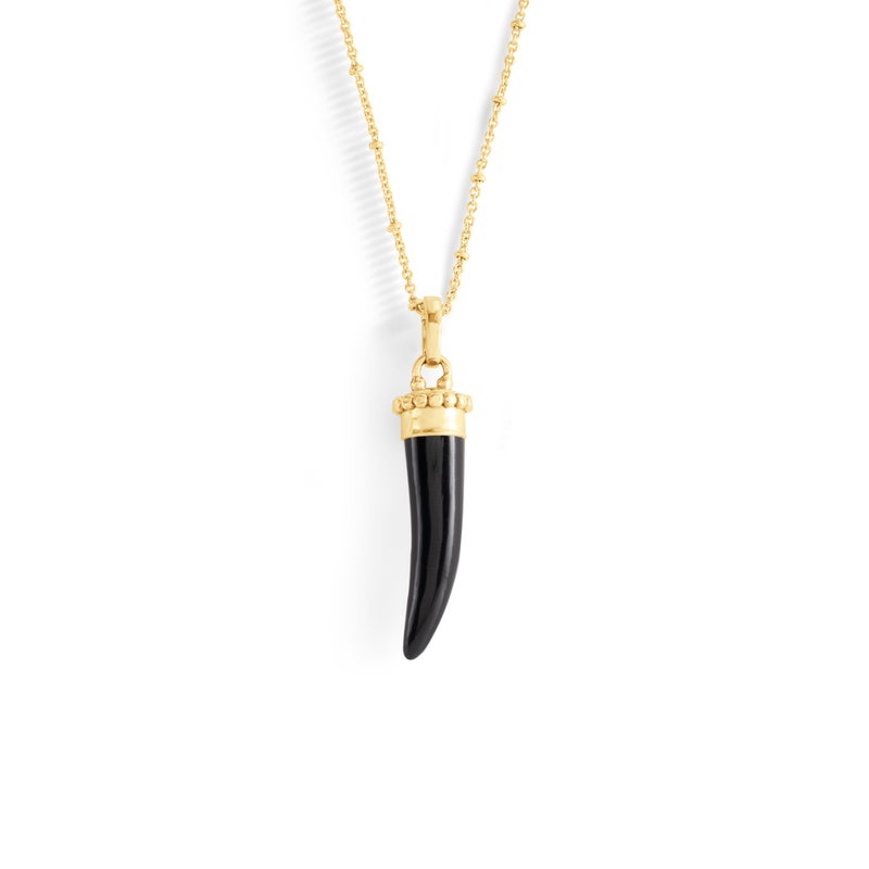 Forza Stone Horn Charm, Black Onyx