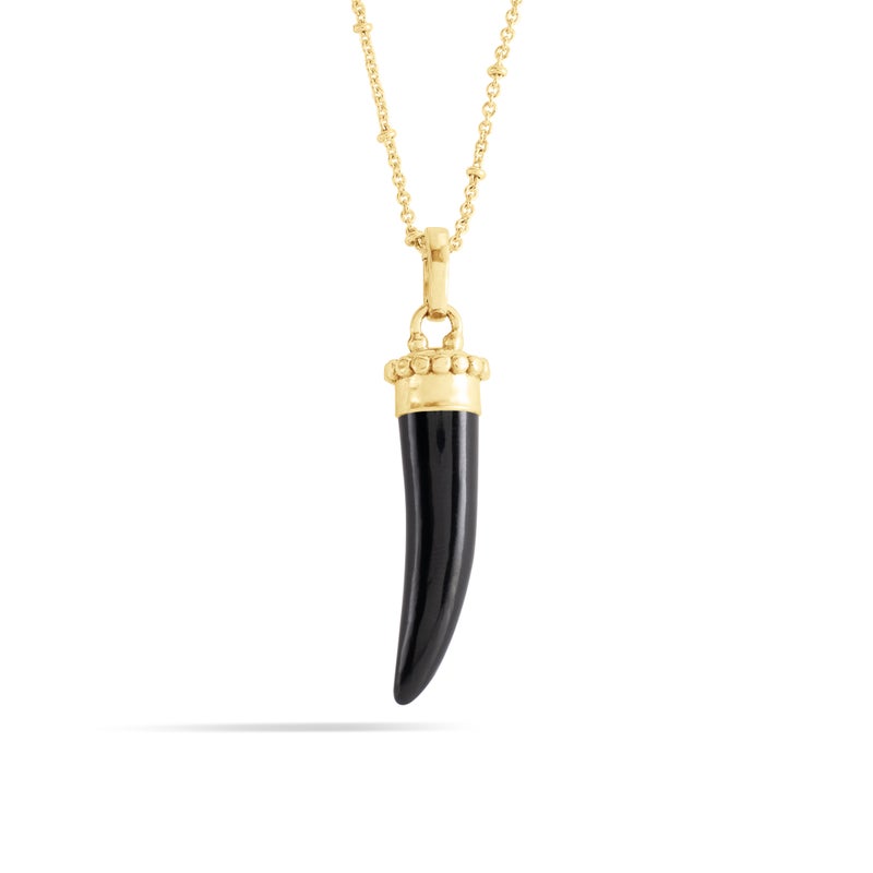 Forza Stone Horn Charm, Black Onyx