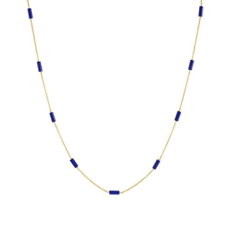 Forza Long Lapis Chain Necklace