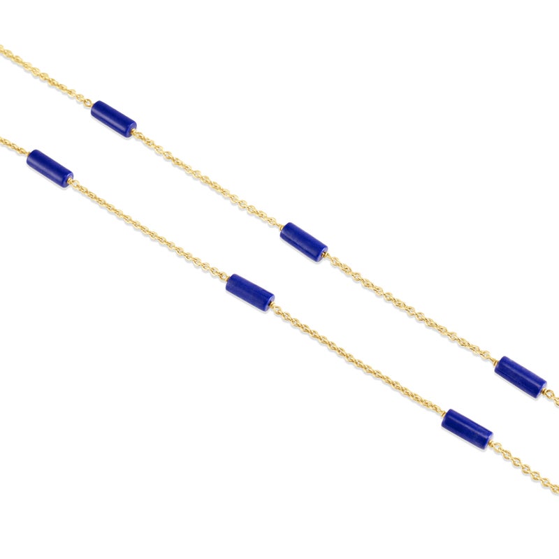 Forza Long Lapis Chain Necklace