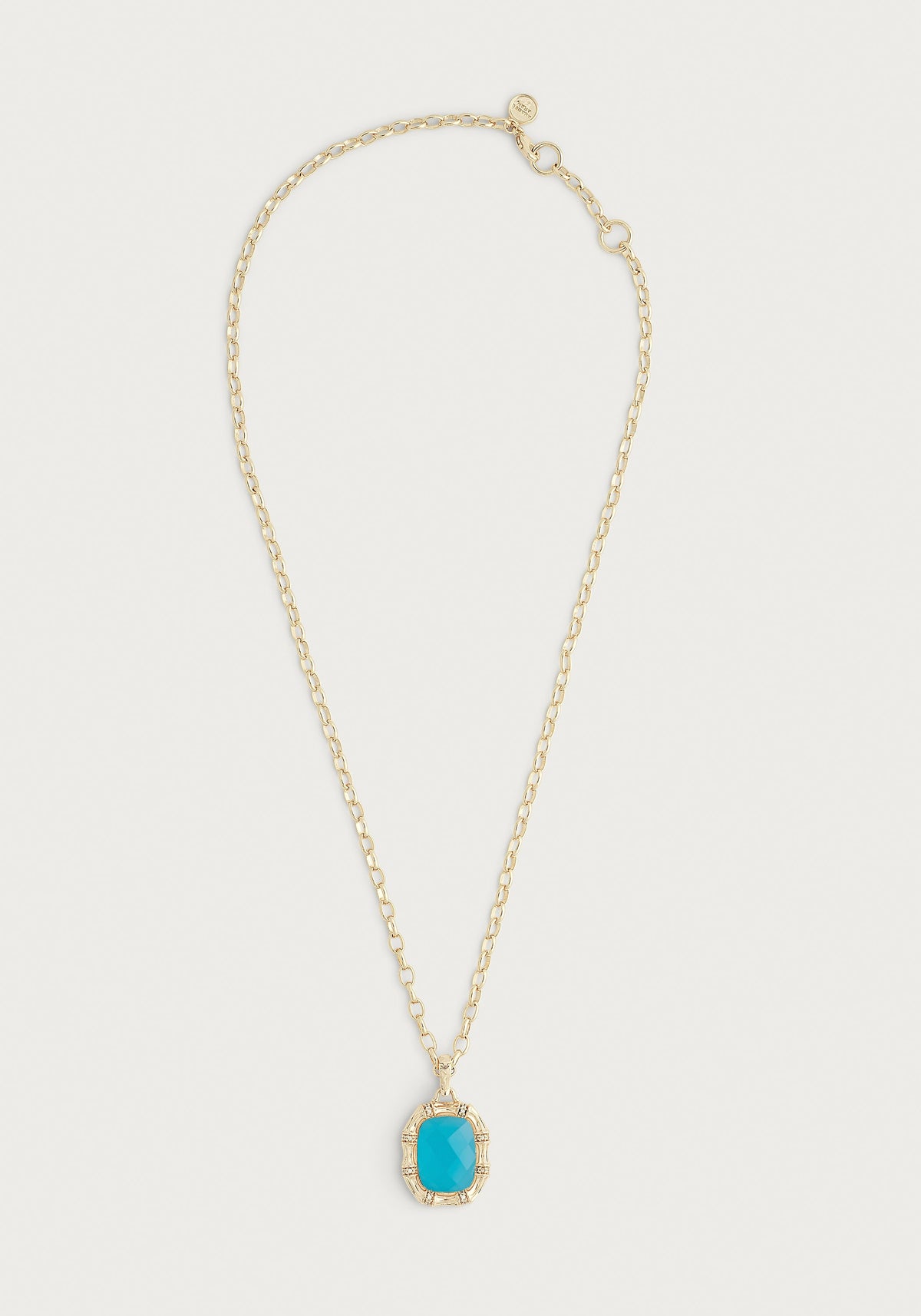 Bamboo With Stone Pendant Necklace - Gemstones
