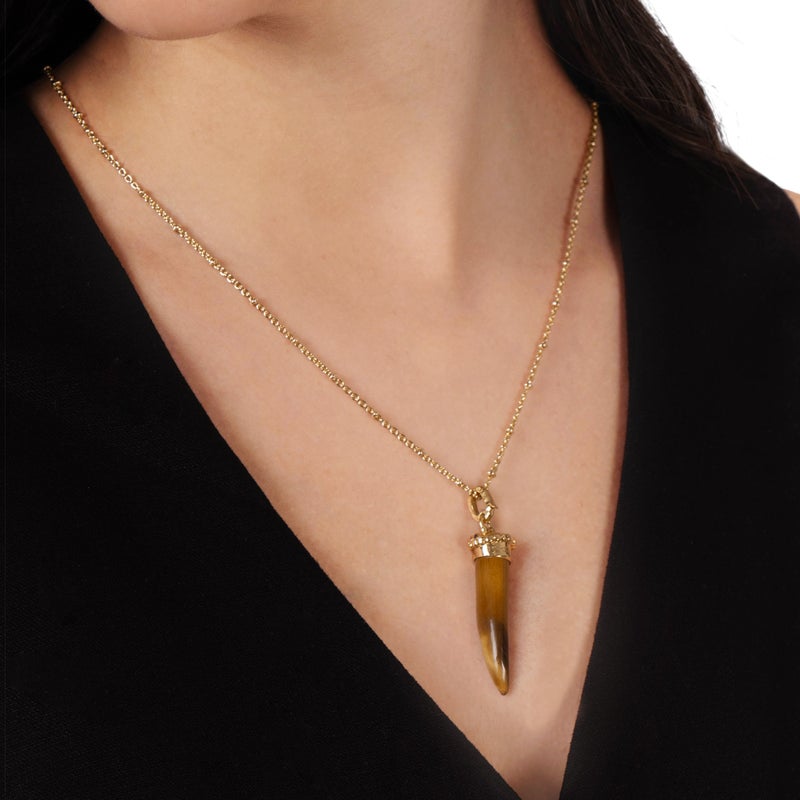 Forza Stone Horn Charm, Tigers Eye