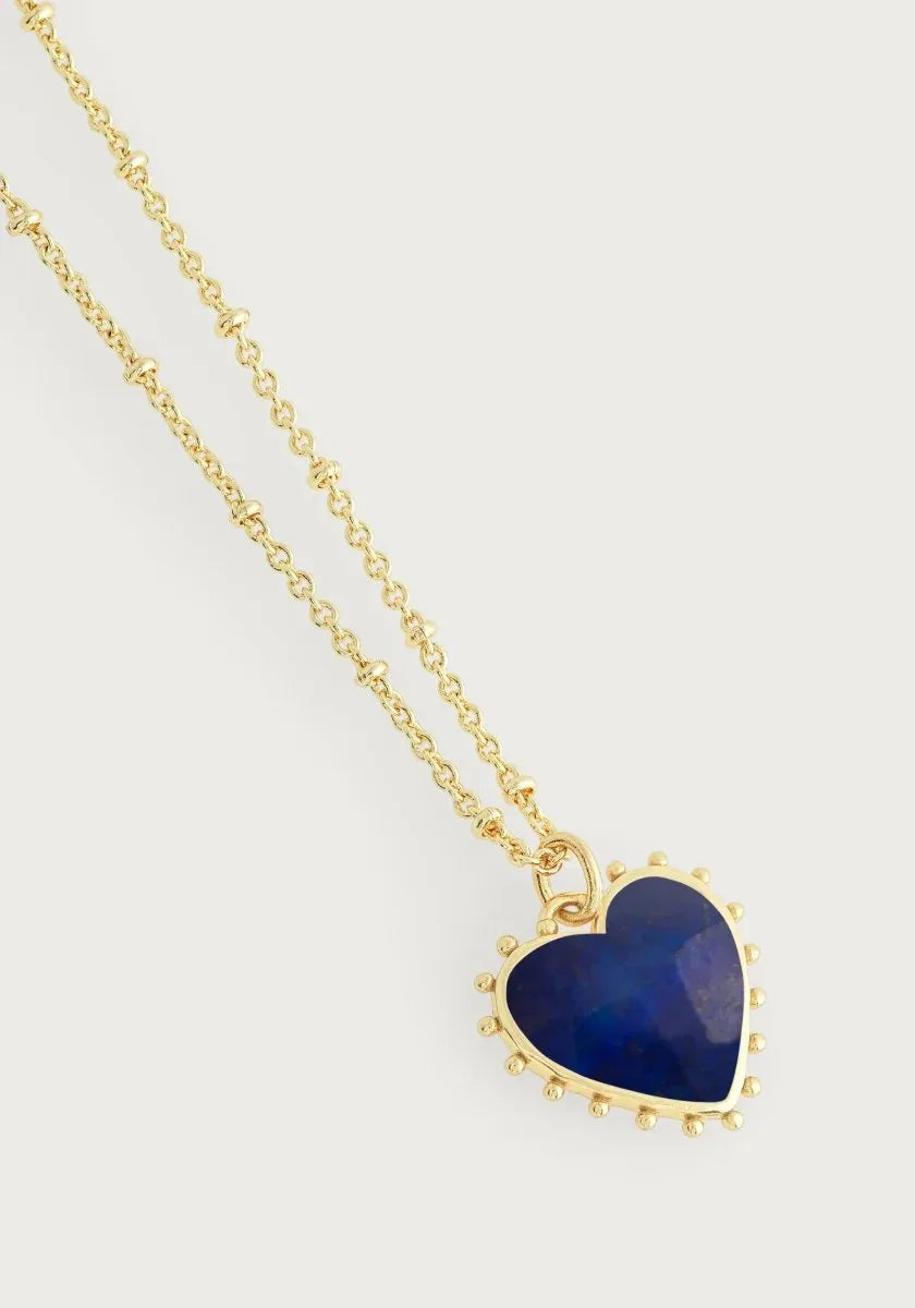 Heart With Stone Pendant Necklace - Anabel Aram