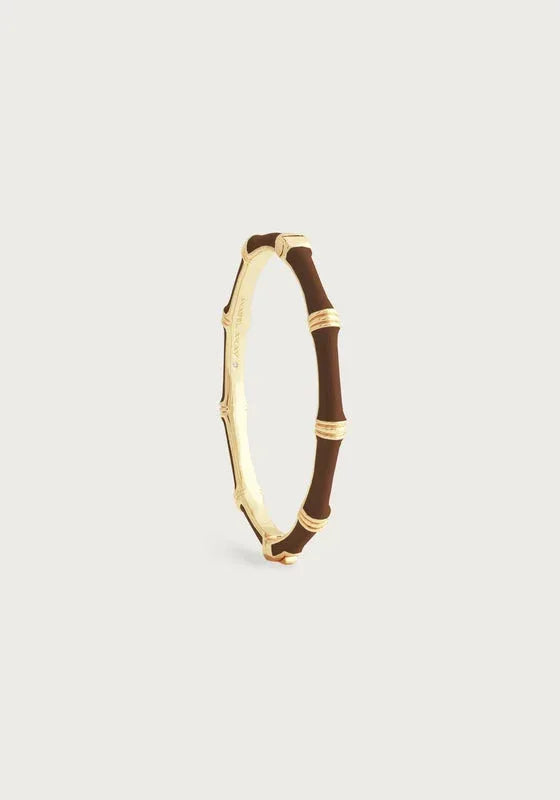 Bamboo Enameled Hinged Bangle