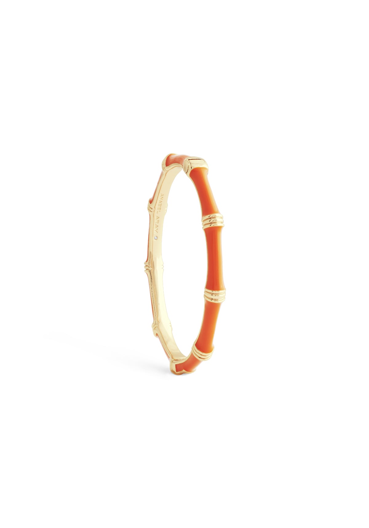 Bamboo Enameled Hinged Bangle Small