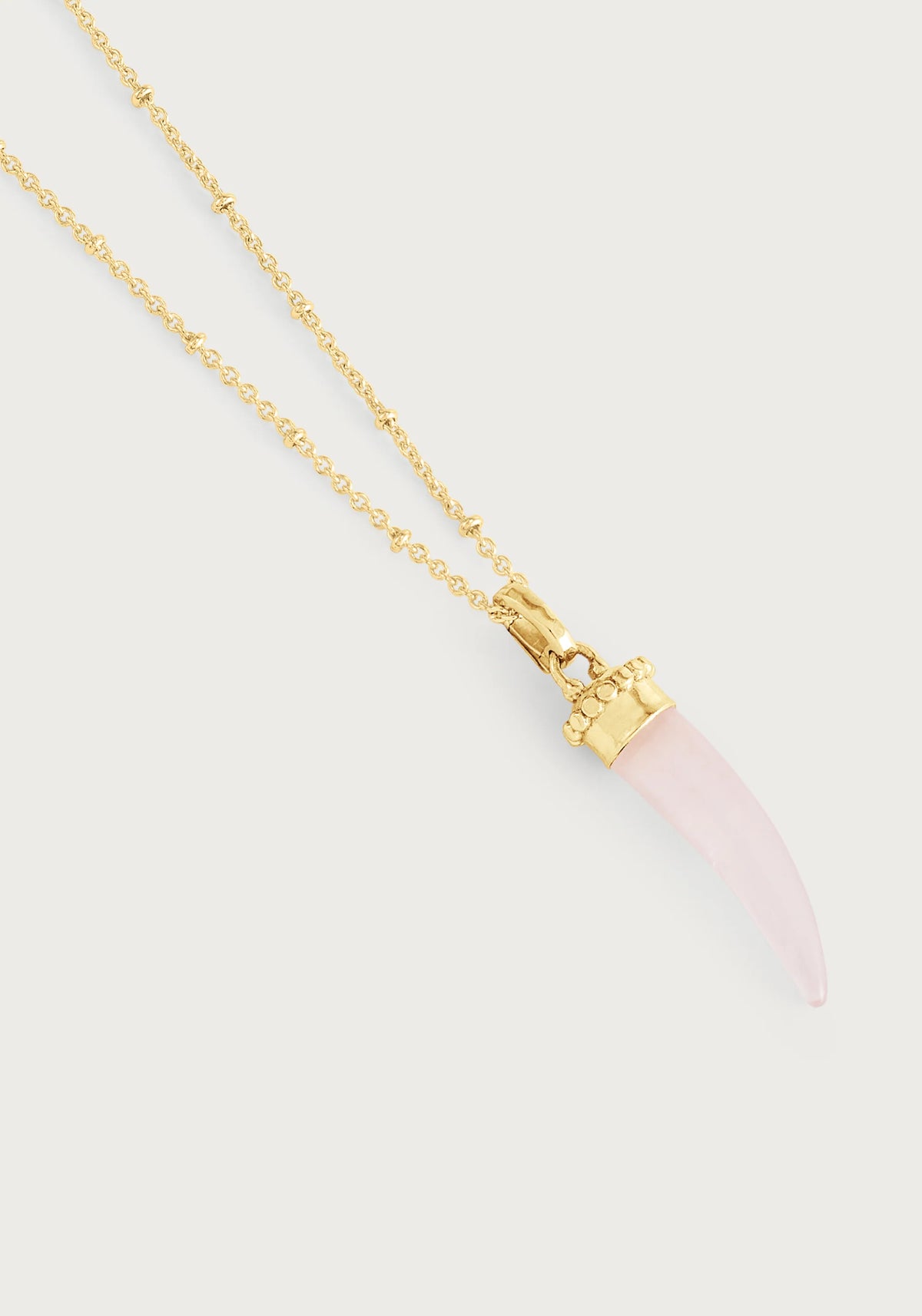 Milos Stone Horn Charm, Rose Quartz
