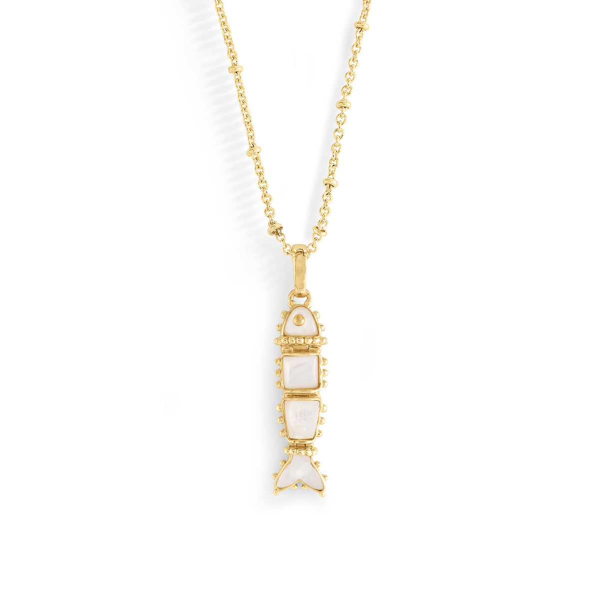 Milos Stone Fish Charm, Pearl
