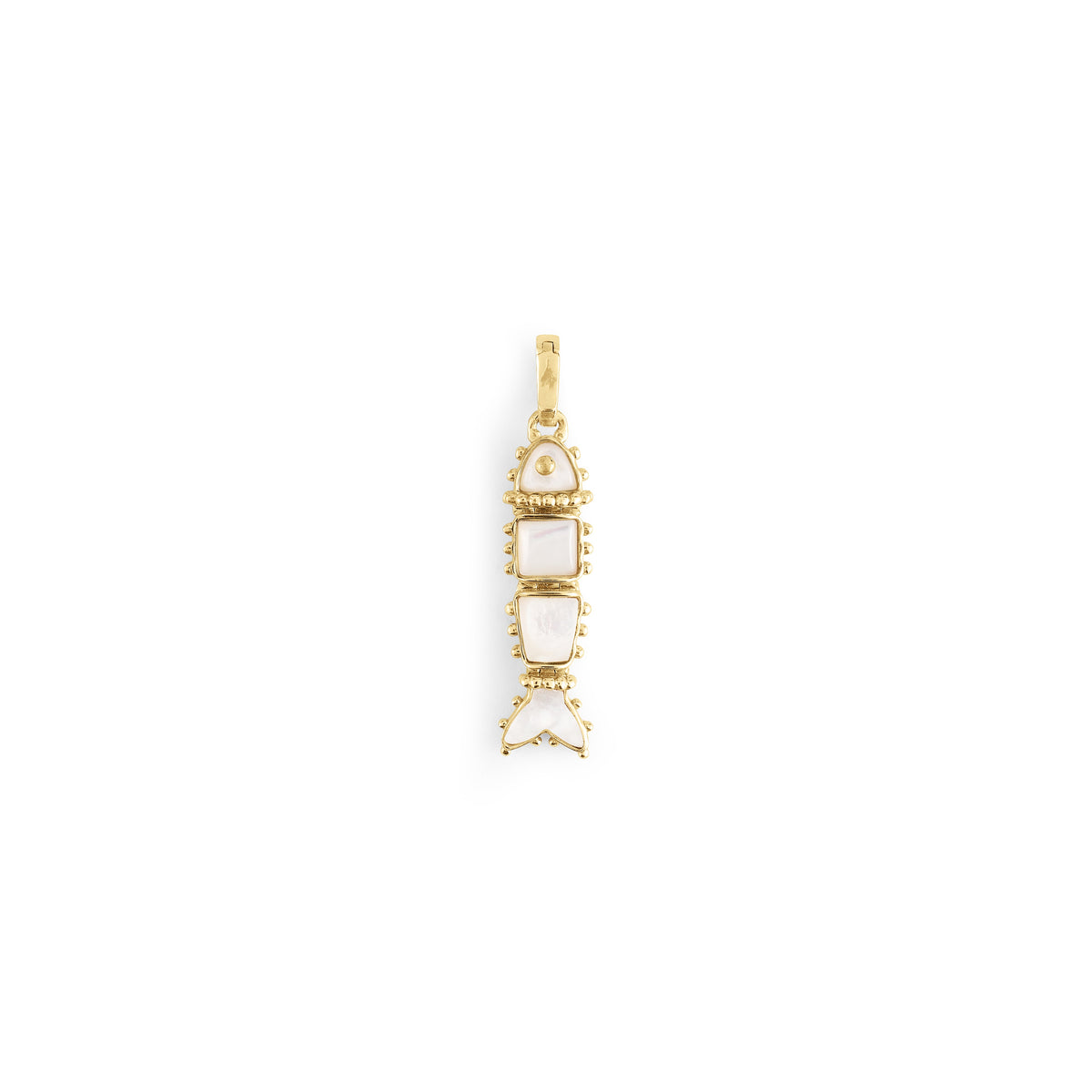 Milos Stone Fish Charm, Pearl