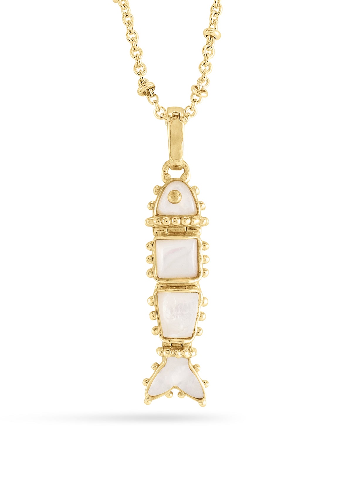 Milos Stone Fish Charm, Pearl