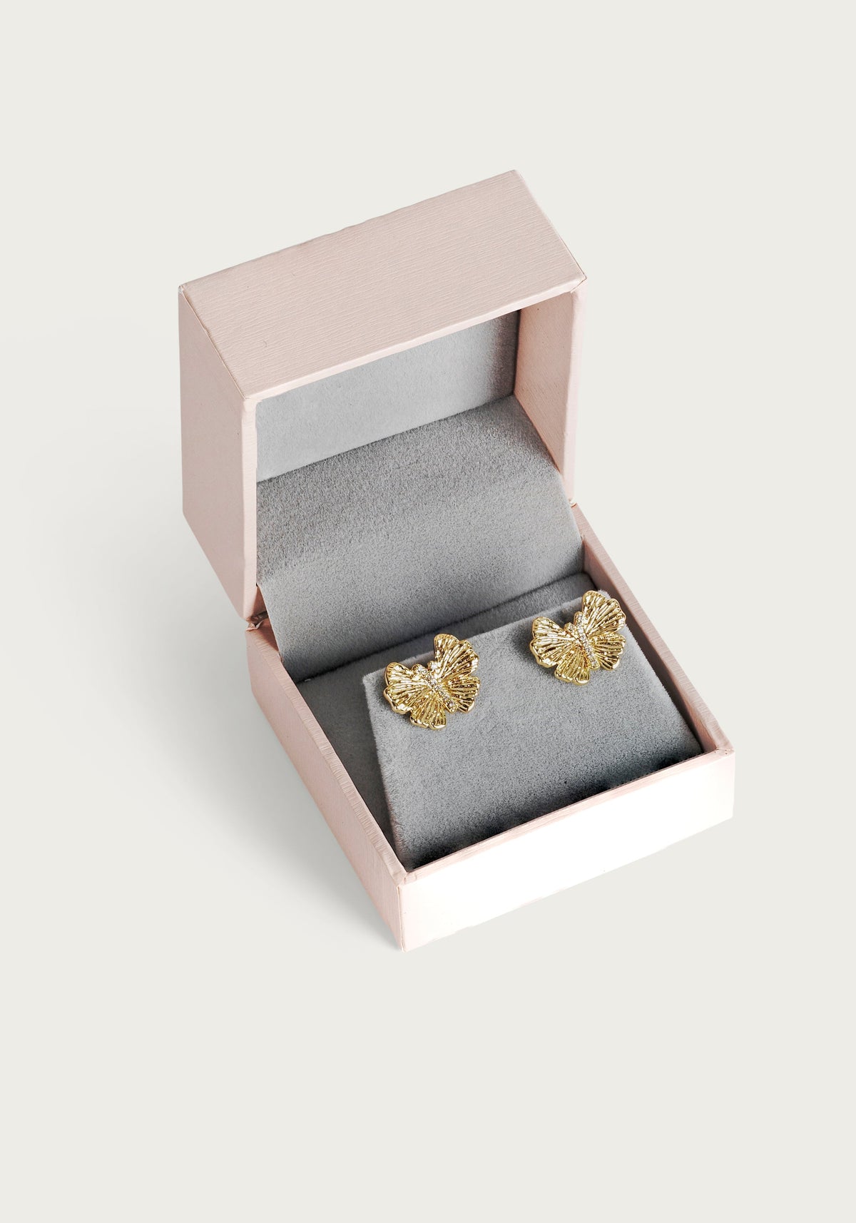 Butterfly Stud Gold Earrings