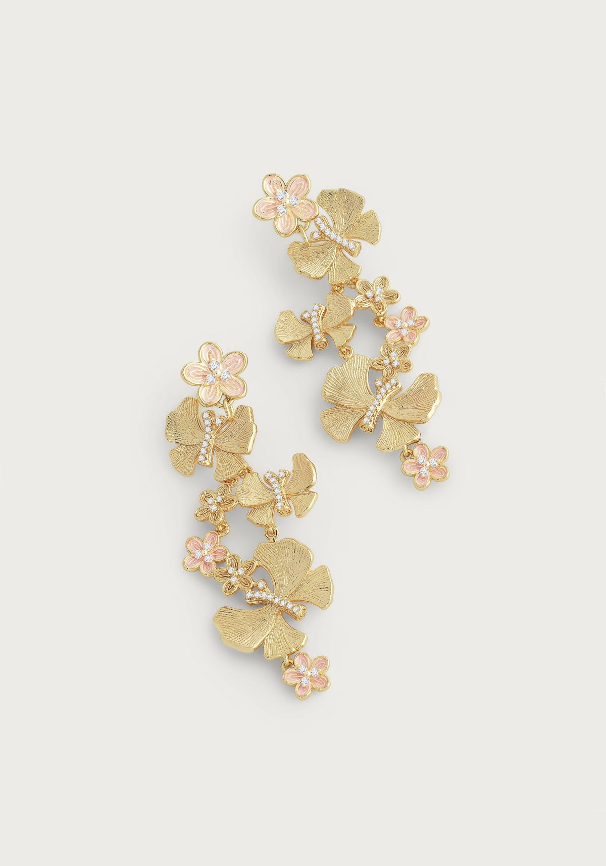 Butterfly With Flowers Dangle Earrings - Anabel Aram