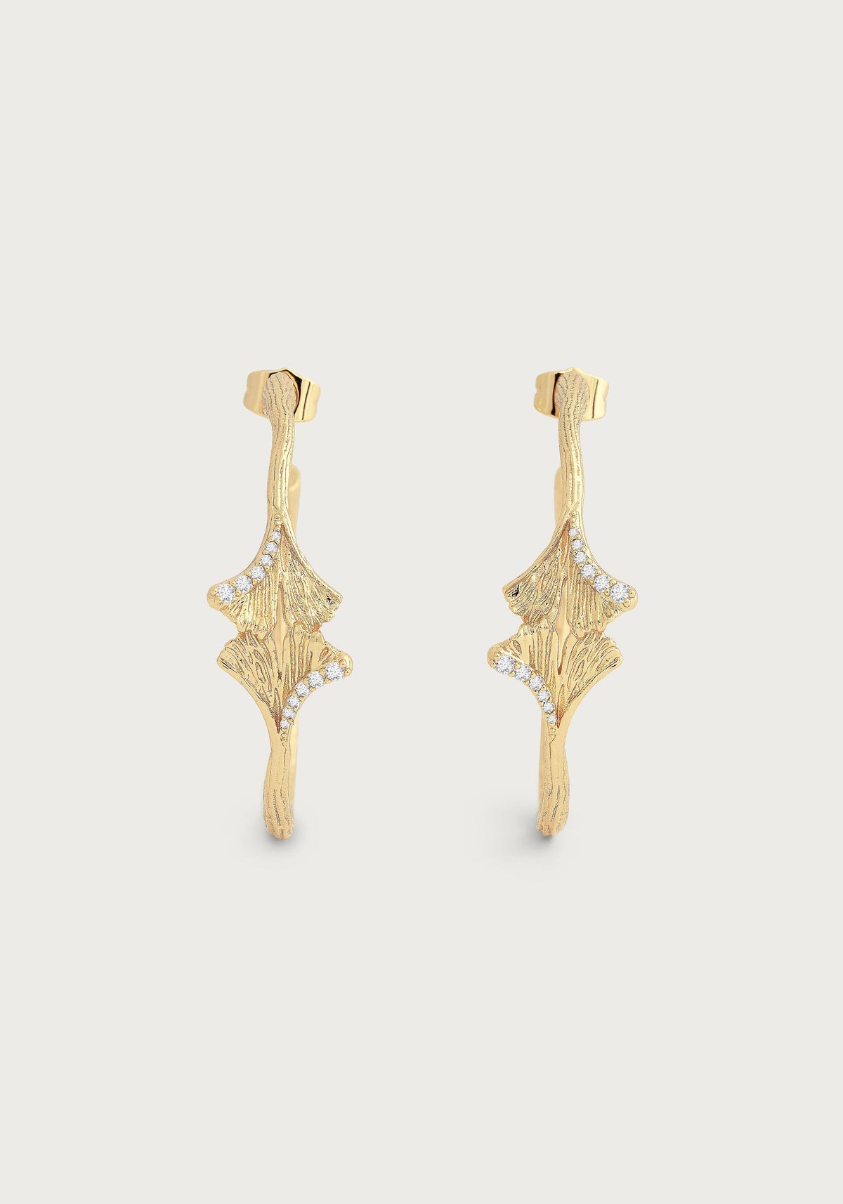 Ginkgo Hoop Earrings - Anabel Aram