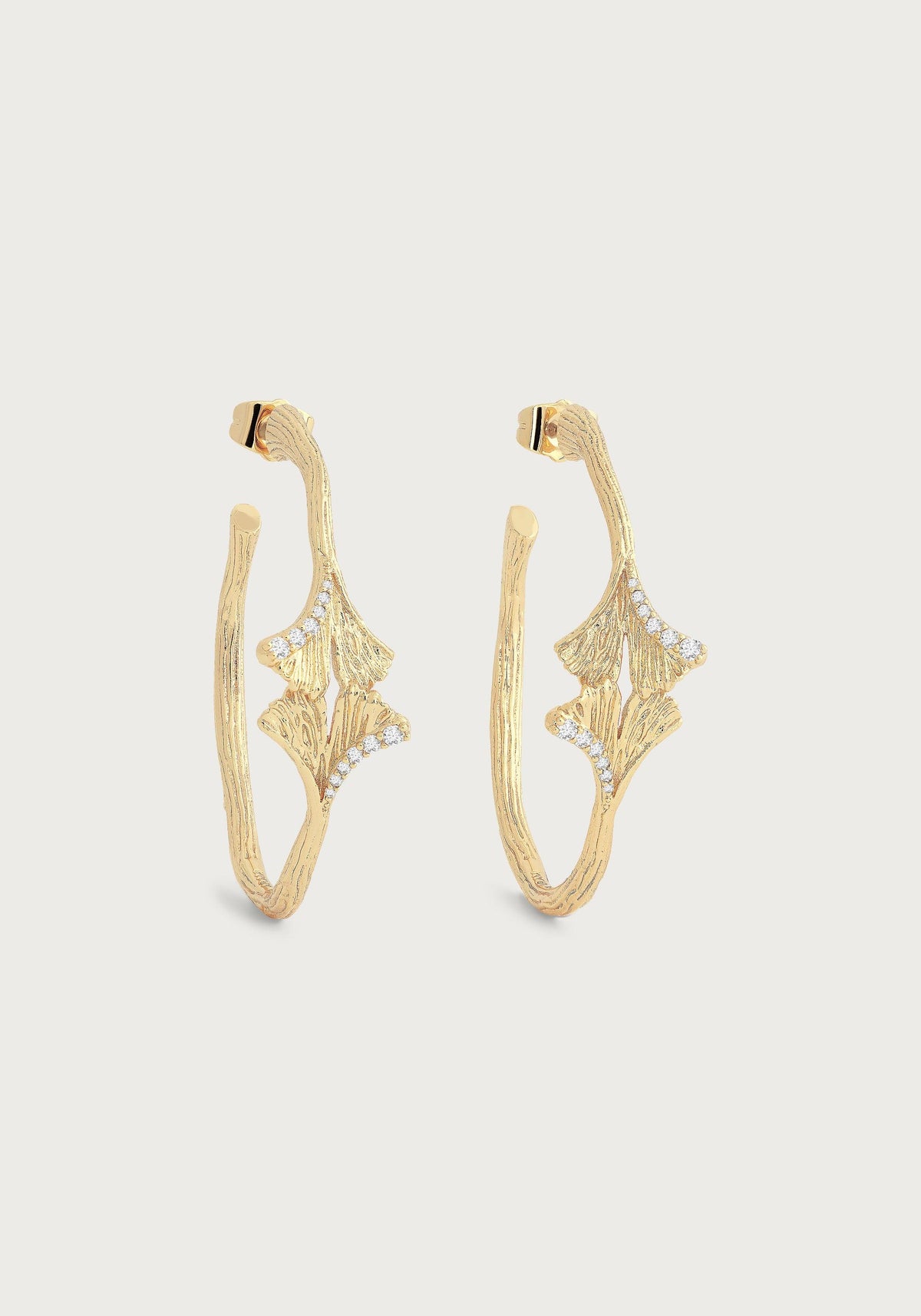 Ginkgo Hoop Earrings - Anabel Aram
