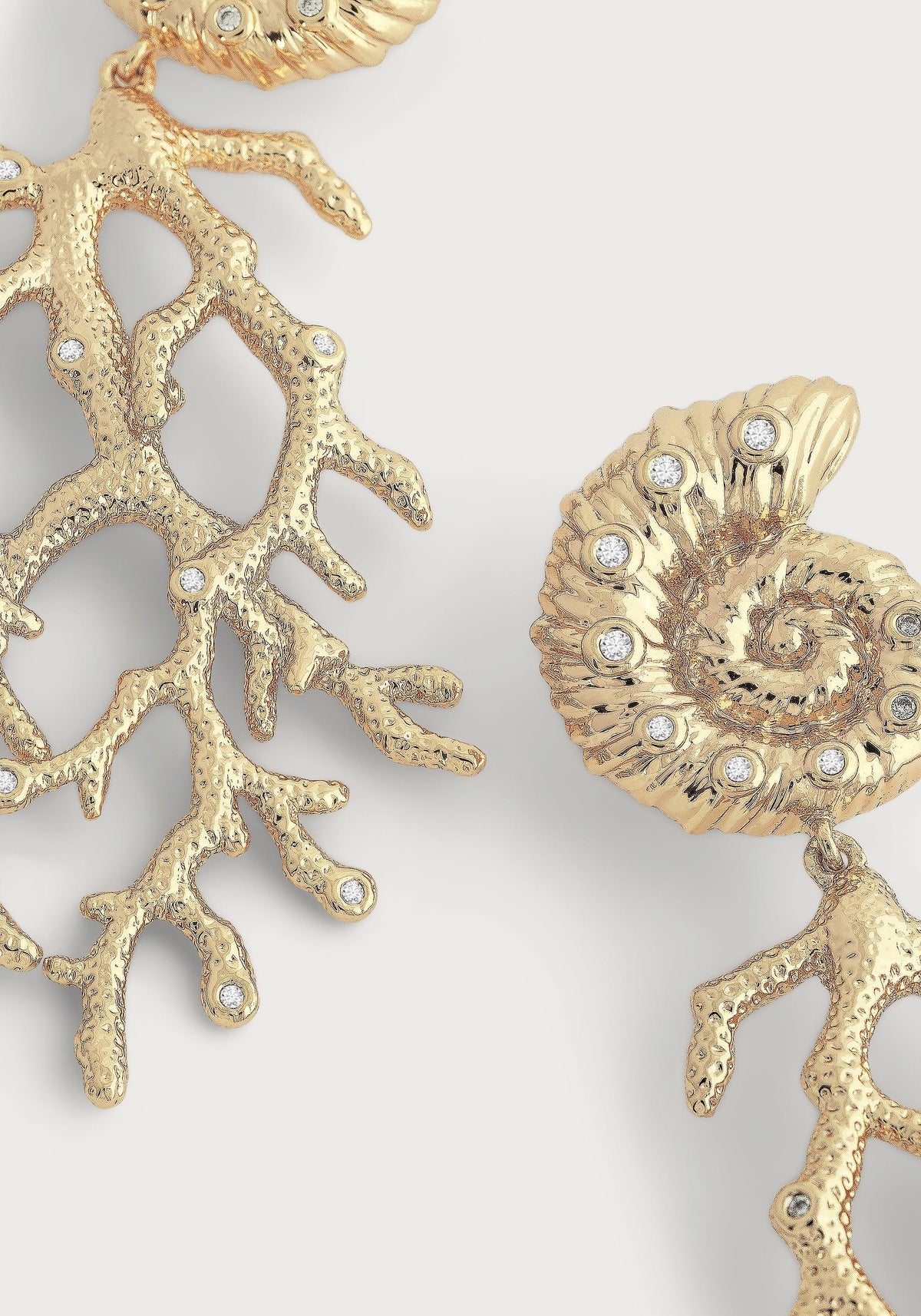 Shell With Coral Drop Earrings - Anabel Aram