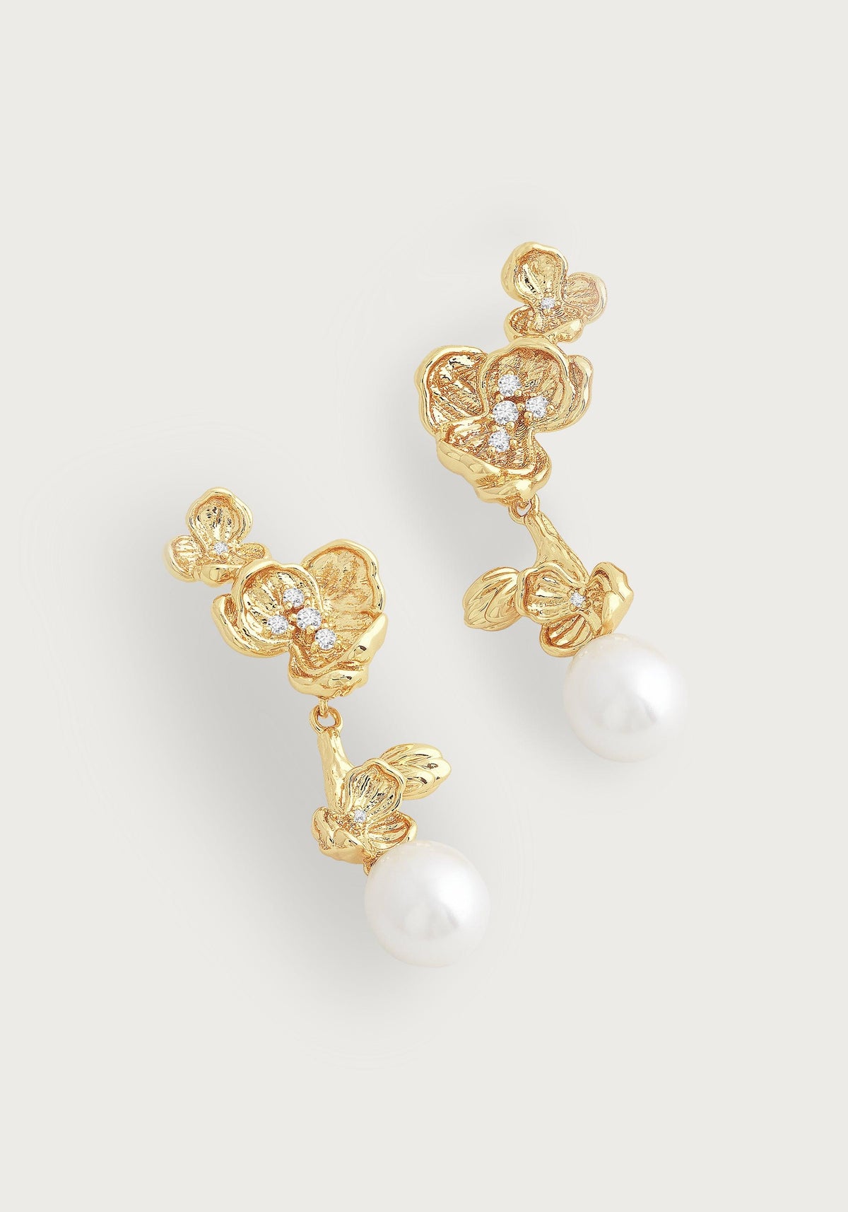 Orchid With Pearl Drop Earrings - Anabel Aram