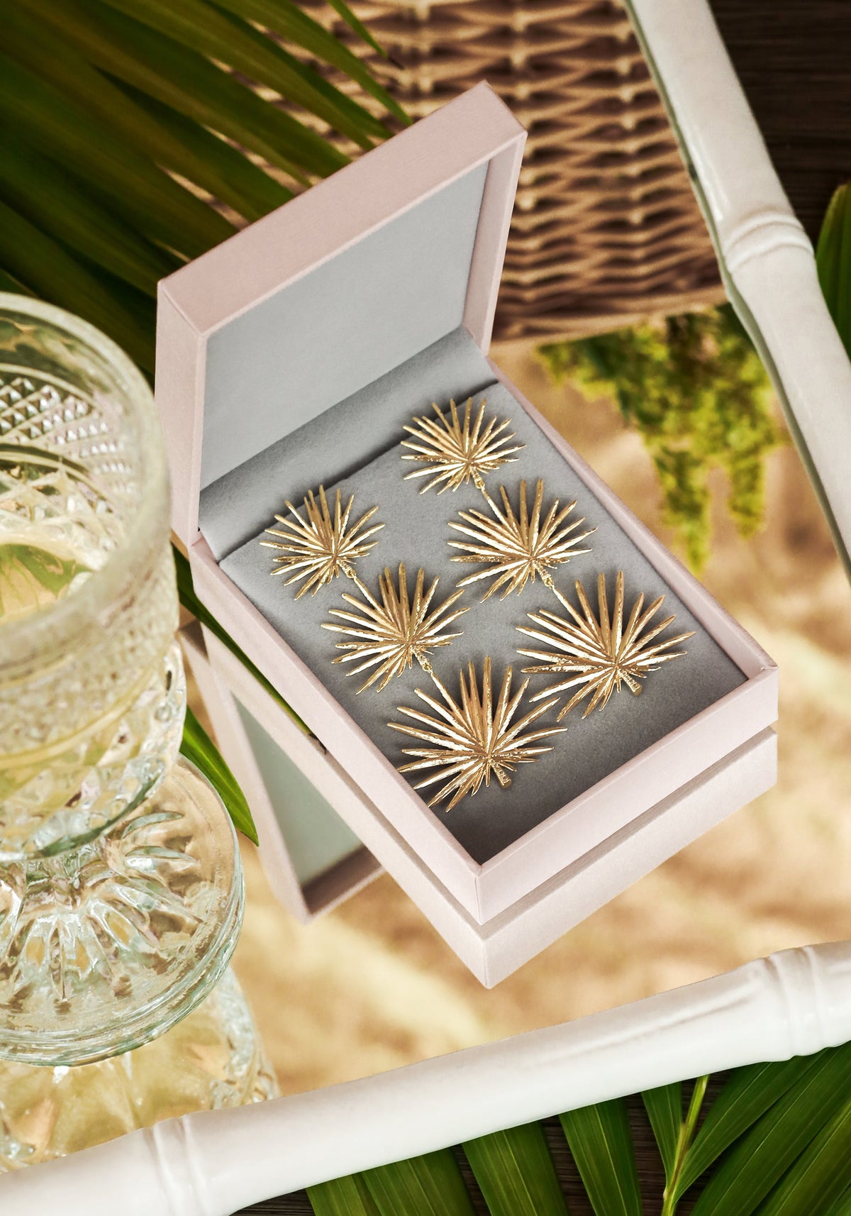 Triple Fan Palm Dangle Earrings