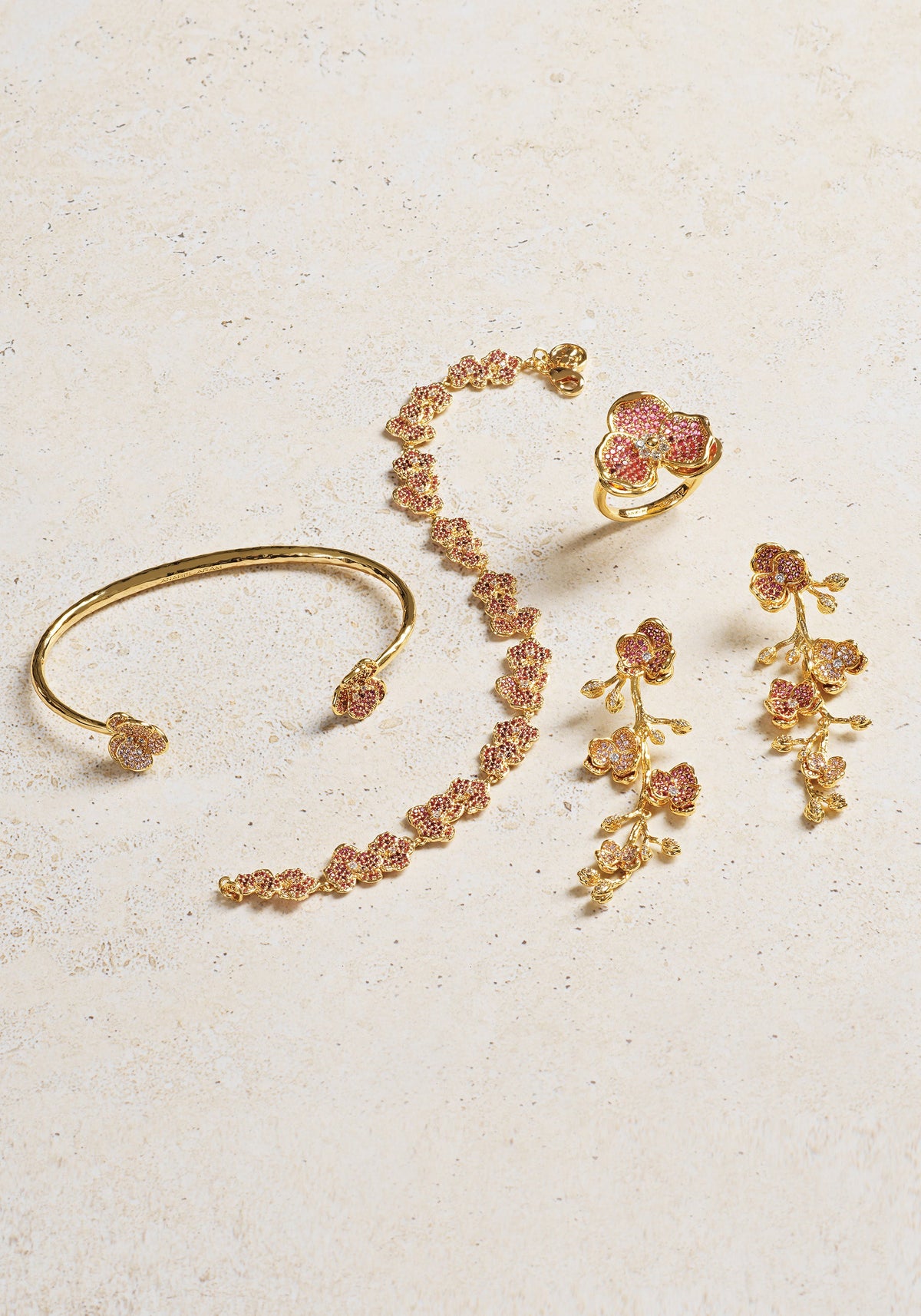 Orchid Pink Pavé Dangle Earrings