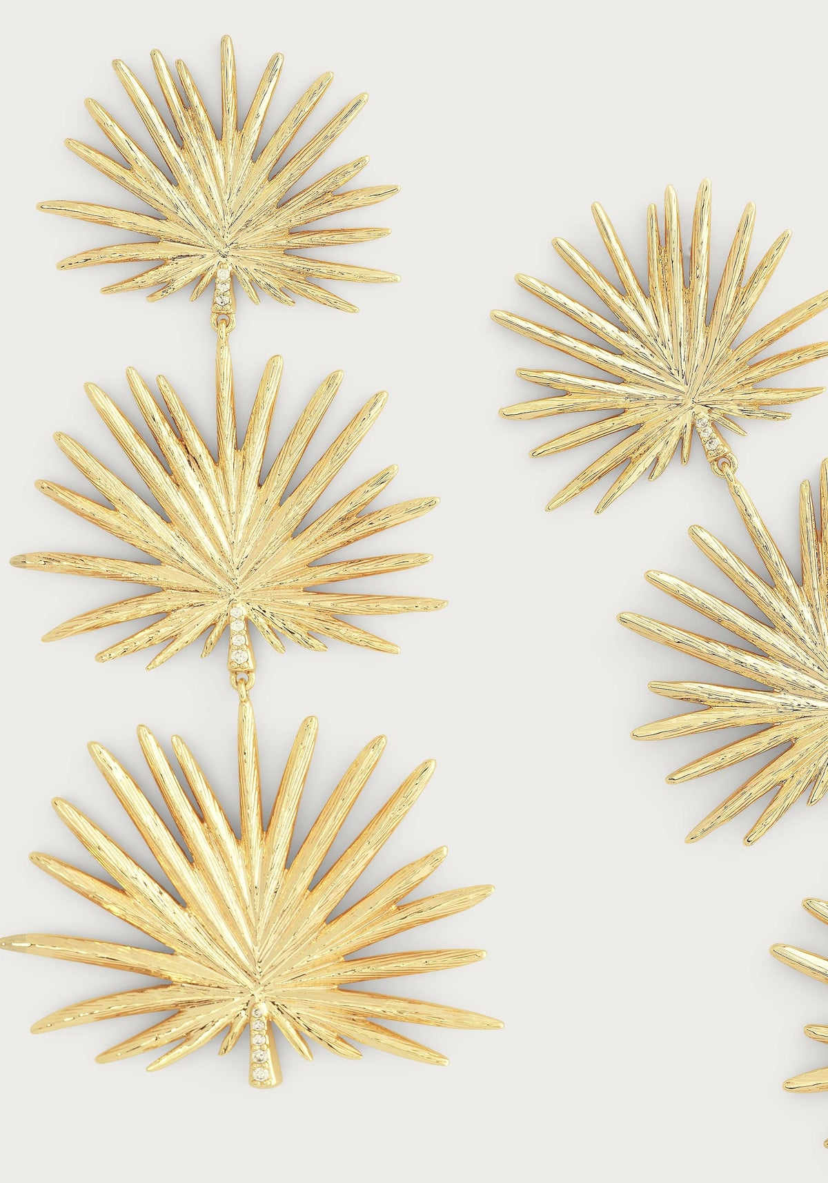 Triple Fan Palm Dangle Earrings - Anabel Aram